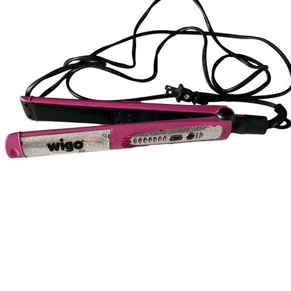Wigo Europe  ceramic tourmaline hair straightener iron 1” pink and silver - Picture 1 of 9